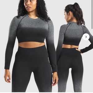 ADAPT OMBRE SEAMLESS LONG SLEEVE CROP TOP